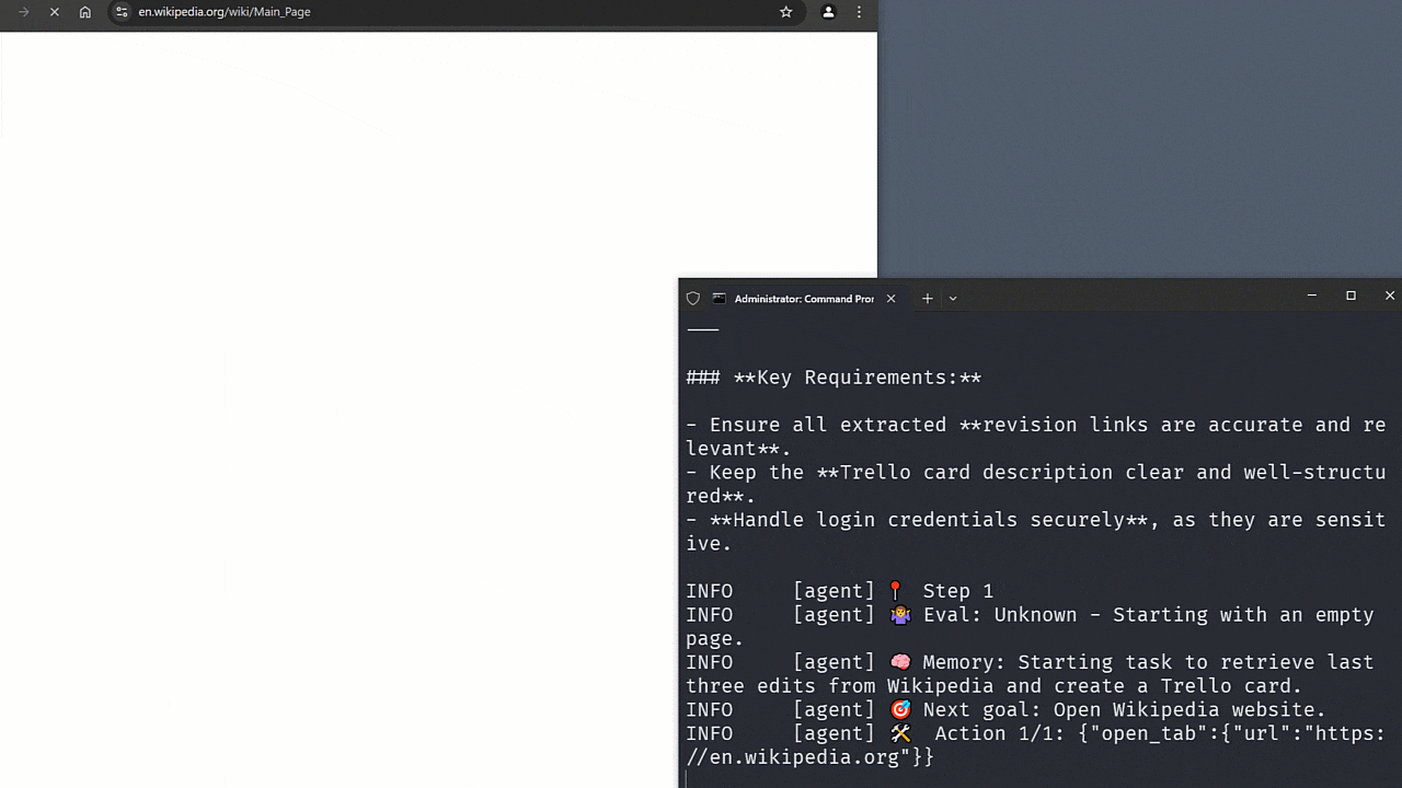 AI agent summarizing Wikipedia edits and creating a Trello card