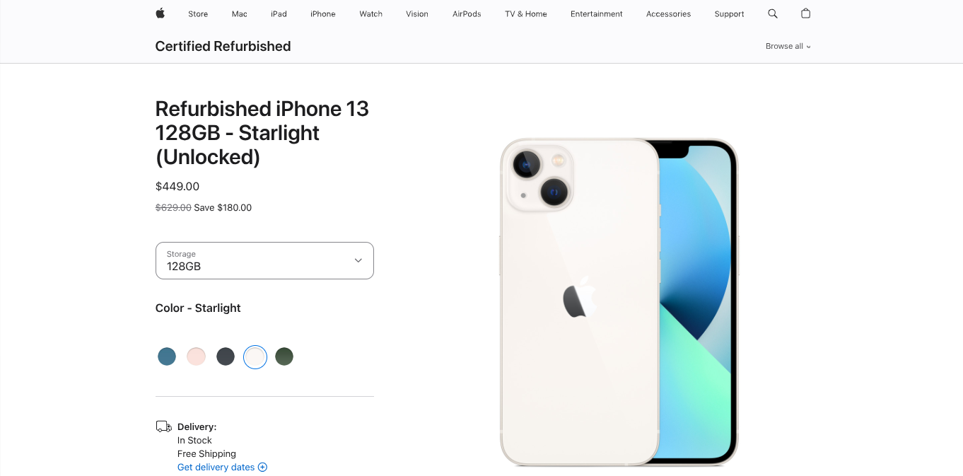 Apple Product Page