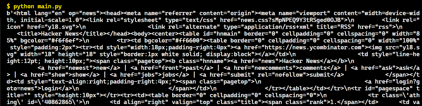 getting html from website
